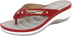 2025 Summer Sandals for Women Thong Wedge Sandals Comfortable Casual T-Strap Dressy Orthopedic Sandal Ladies Sandals