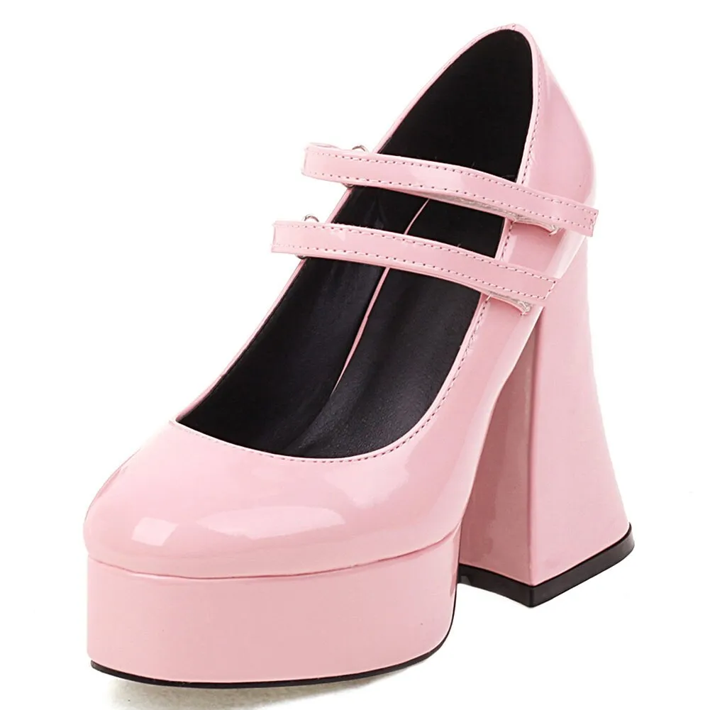 Amozae   New Fashion Spring Autumn Women Pumps Chunky Platform High Thick Strange Heels Heart Shaped Elegant   Office Party Shoes