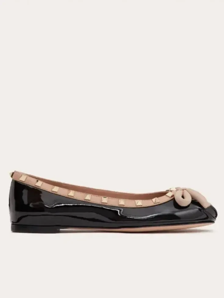 Black ballet slip on flats loafers shoes