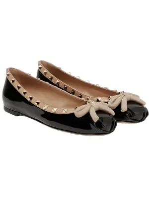 Black ballet slip on flats loafers shoes