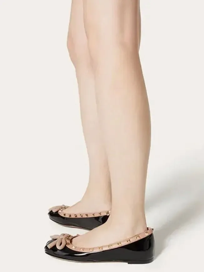 Black ballet slip on flats loafers shoes