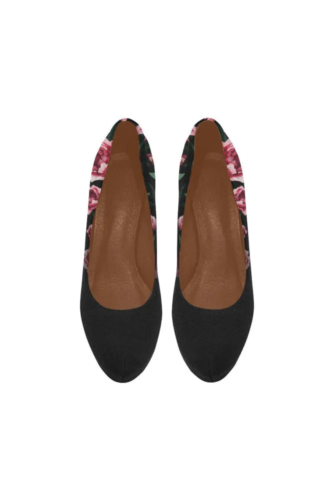 Black Floral Heel Women's High Heels
