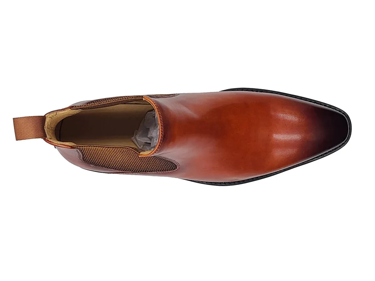 Carrucci Cognac Men's Patina Chelsea Boot Lug Sole Style No: KB480-102