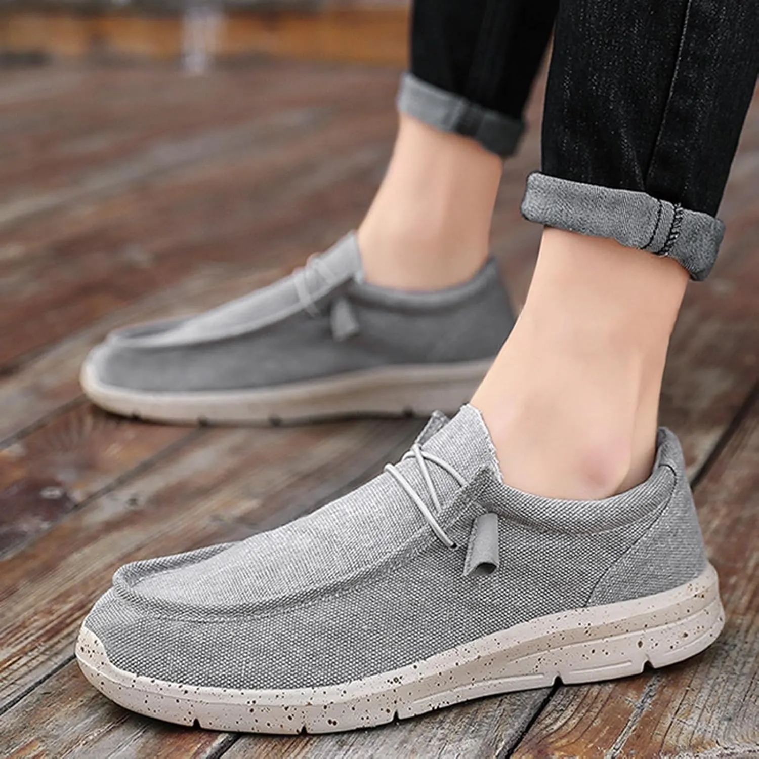 Classic Look Boat Shoes Men,Casual Comfy Breathable Men's Loafers & Slip-ons,Lightweight Soft Deck Shoes Mens,All Weather Rubber Soles,for Summer/Spring