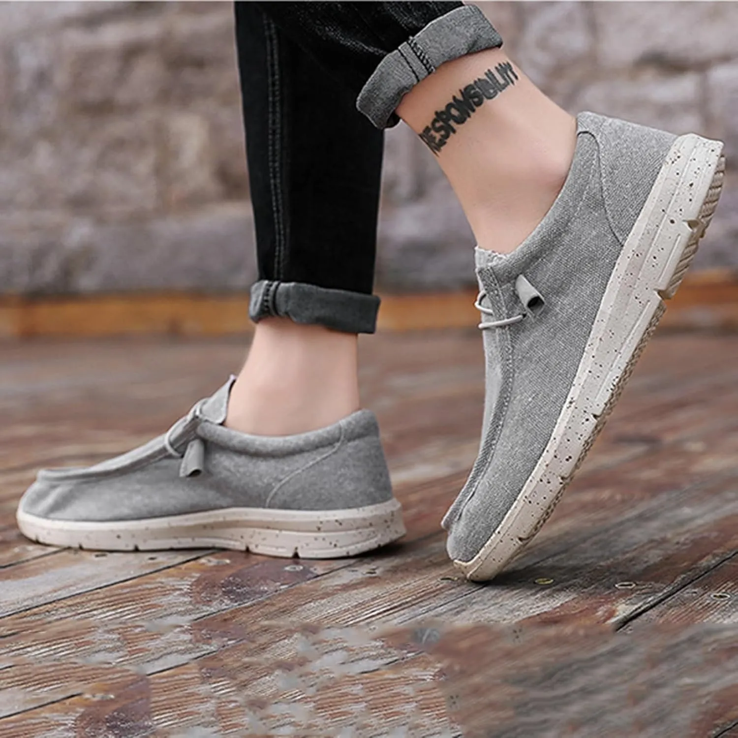 Classic Look Boat Shoes Men,Casual Comfy Breathable Men's Loafers & Slip-ons,Lightweight Soft Deck Shoes Mens,All Weather Rubber Soles,for Summer/Spring