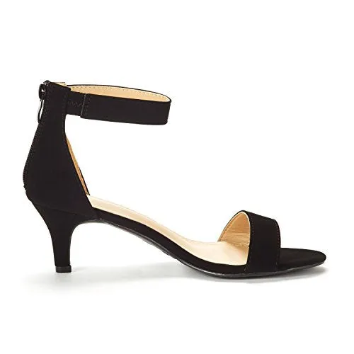 DREAM PAIRS Women's Fashion Kitten Heels Open Toe Sandals Ankle Strap Pumps