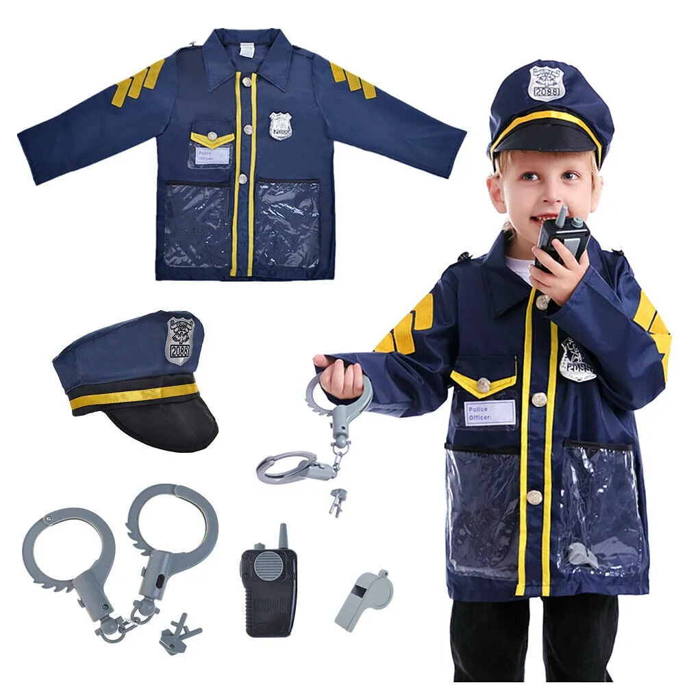 Kids Police Costume with Pretend Play Accessories - 003
