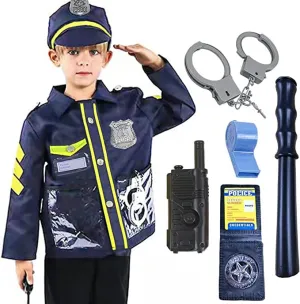Kids Police Costume with Pretend Play Accessories - 003