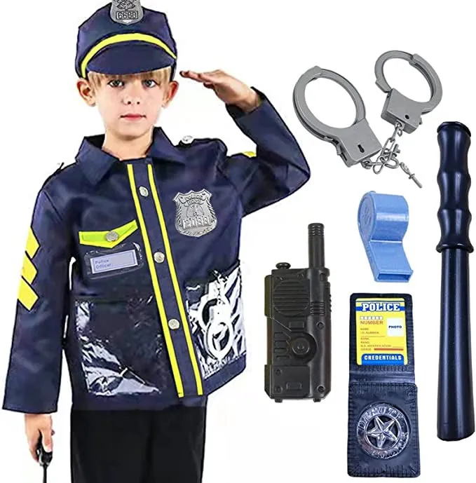 Kids Police Costume with Pretend Play Accessories - 003
