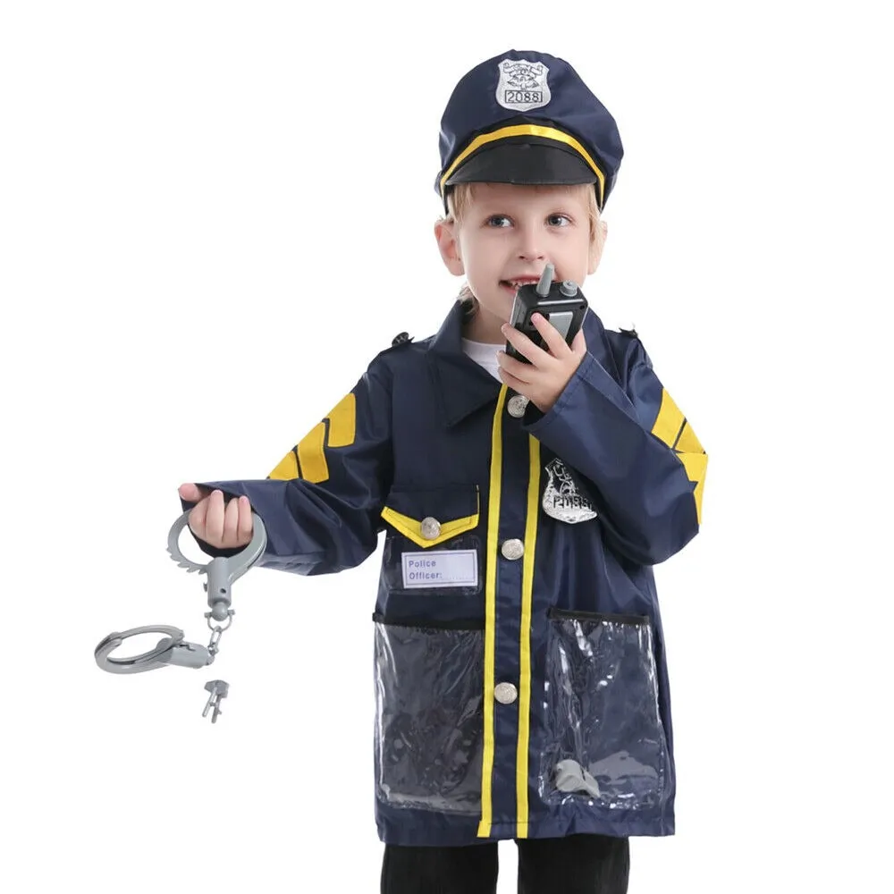 Kids Police Costume with Pretend Play Accessories - 003