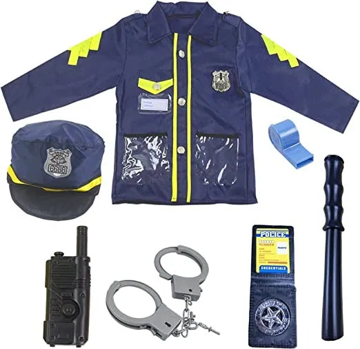 Kids Police Costume with Pretend Play Accessories - 003