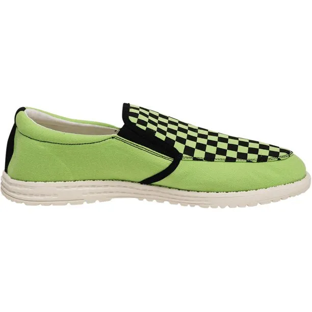 Lime Checker Slip-On Boat Shoes
