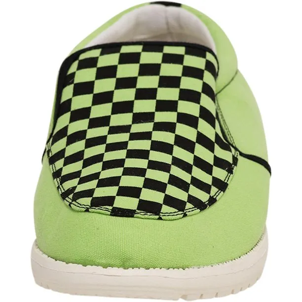 Lime Checker Slip-On Boat Shoes
