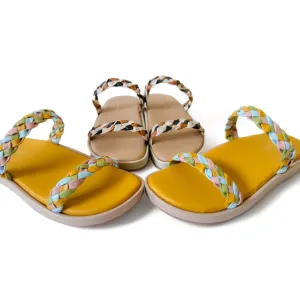 LUPE Multicolor Braided Cushioned Slides