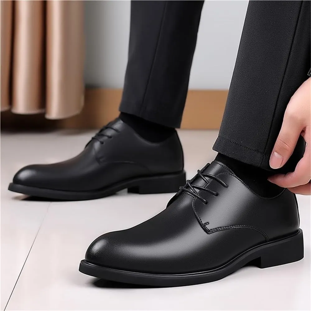 Men Leather Dress Shoes Business Formal Office Wedding Rubber Sole Slip Resistant Oxfords