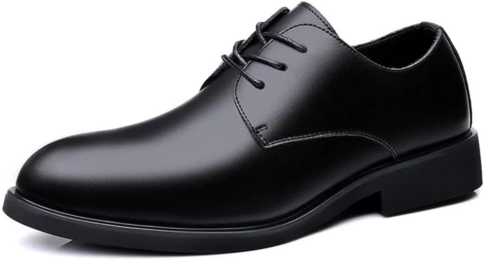 Men Leather Dress Shoes Business Formal Office Wedding Rubber Sole Slip Resistant Oxfords