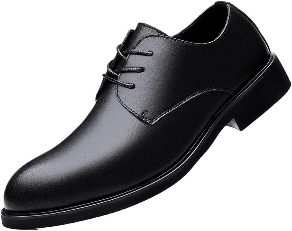 Men Leather Dress Shoes Business Formal Office Wedding Rubber Sole Slip Resistant Oxfords