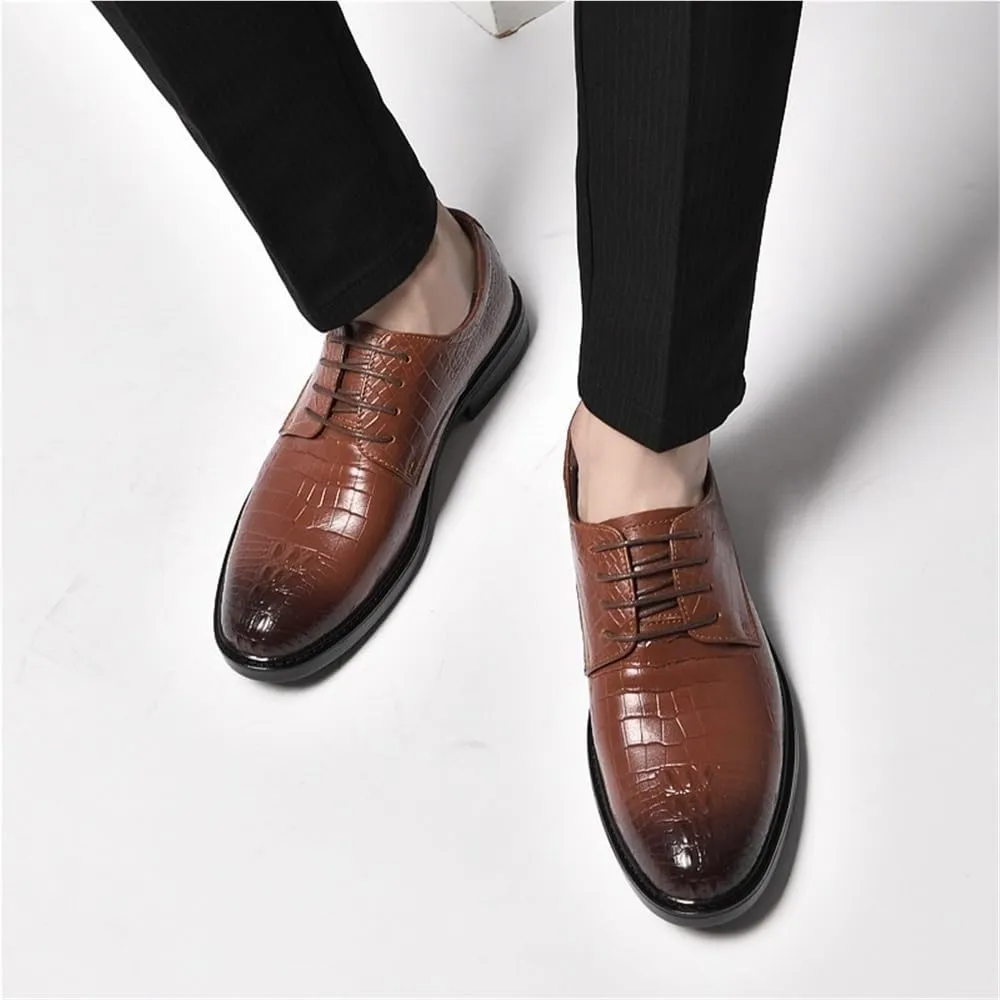Mens British Leather Oxford Shoes Flat Business Casual All Match Spring Autumn Comfortable