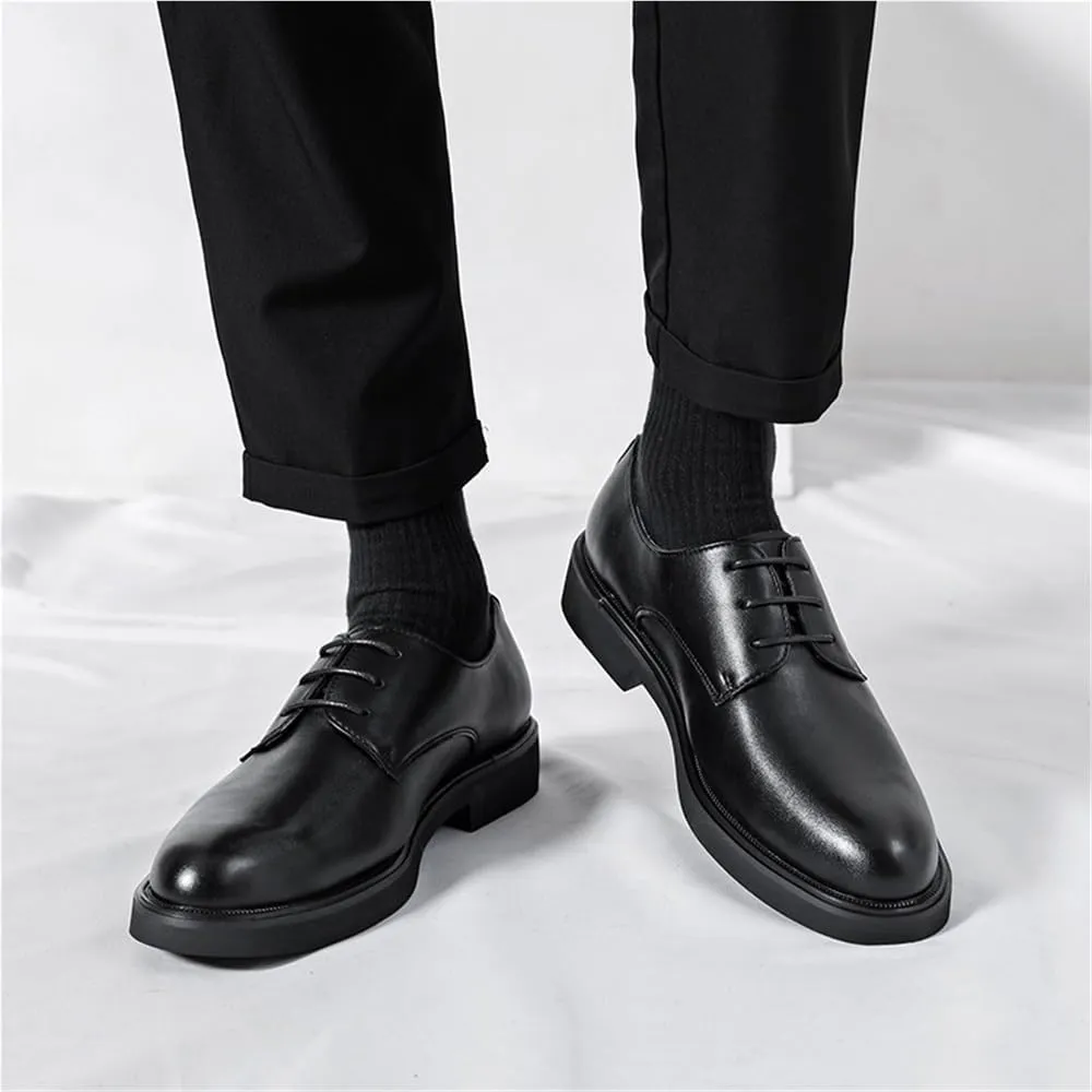 Mens Italian Leather Oxford Dress Shoes Lace Up Business Office Casual Comfortable Slip Resistant
