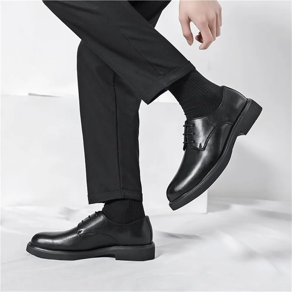 Mens Italian Leather Oxford Dress Shoes Lace Up Business Office Casual Comfortable Slip Resistant