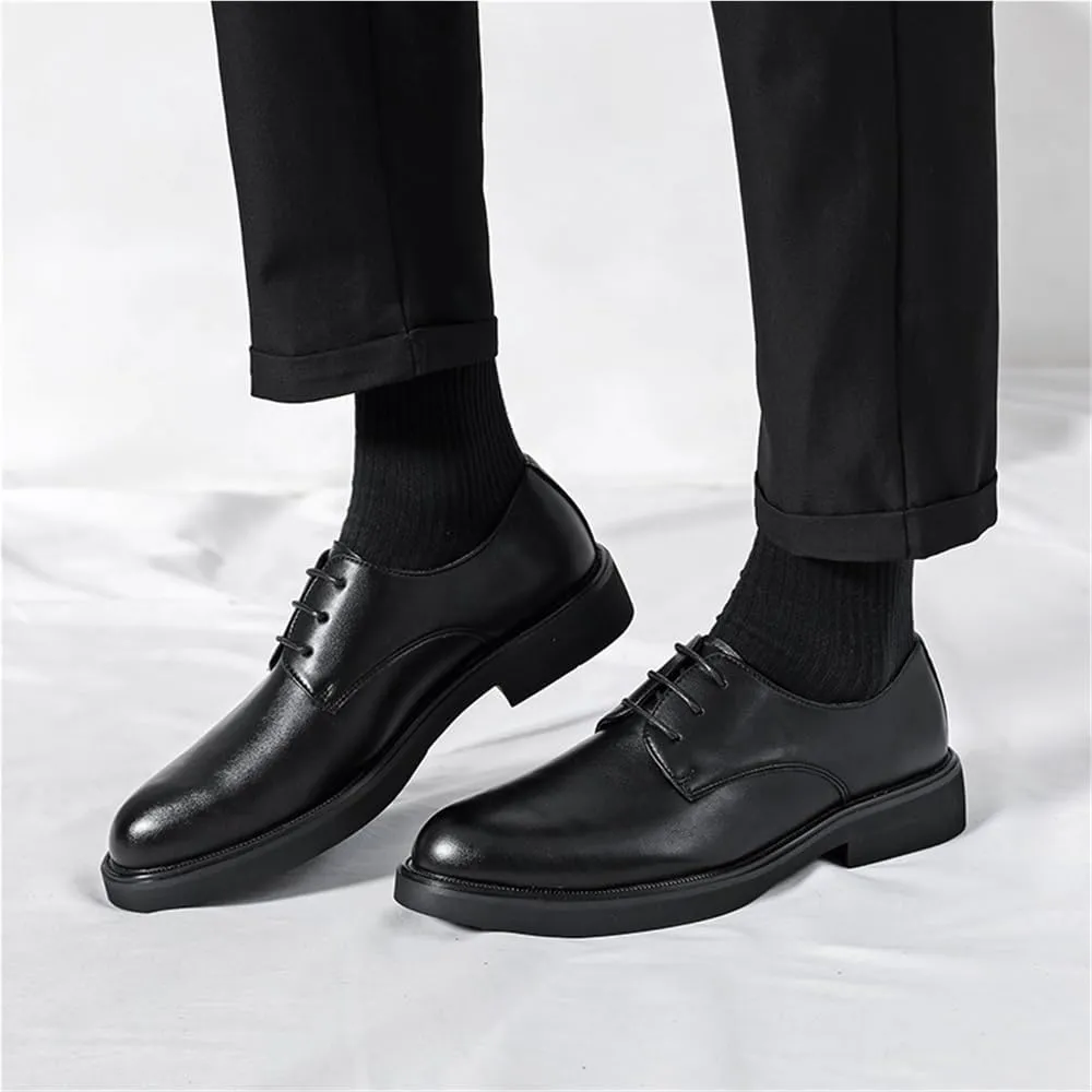 Mens Italian Leather Oxford Dress Shoes Lace Up Business Office Casual Comfortable Slip Resistant