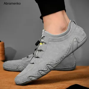 Men's Sneakers Cow Suede Leather Men Loafers Shoes Fashion Slip on Men Driving Shoes Soft Sapato Masculino Mocassin Homme Shoes