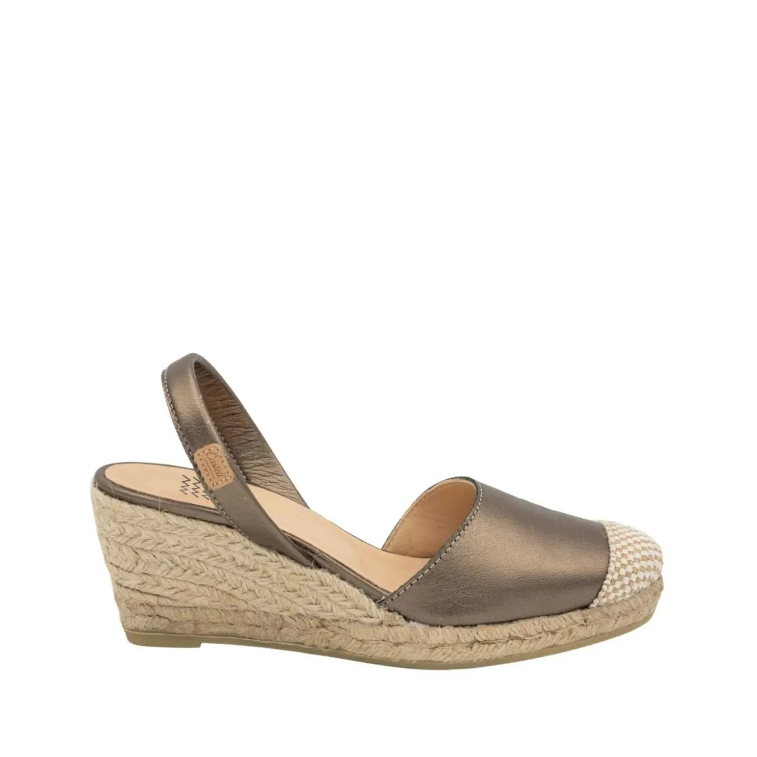 Metallic Closed Toe Leather Menorcan Espadrille For Women - Frida Montada 1924 Metallic 5C