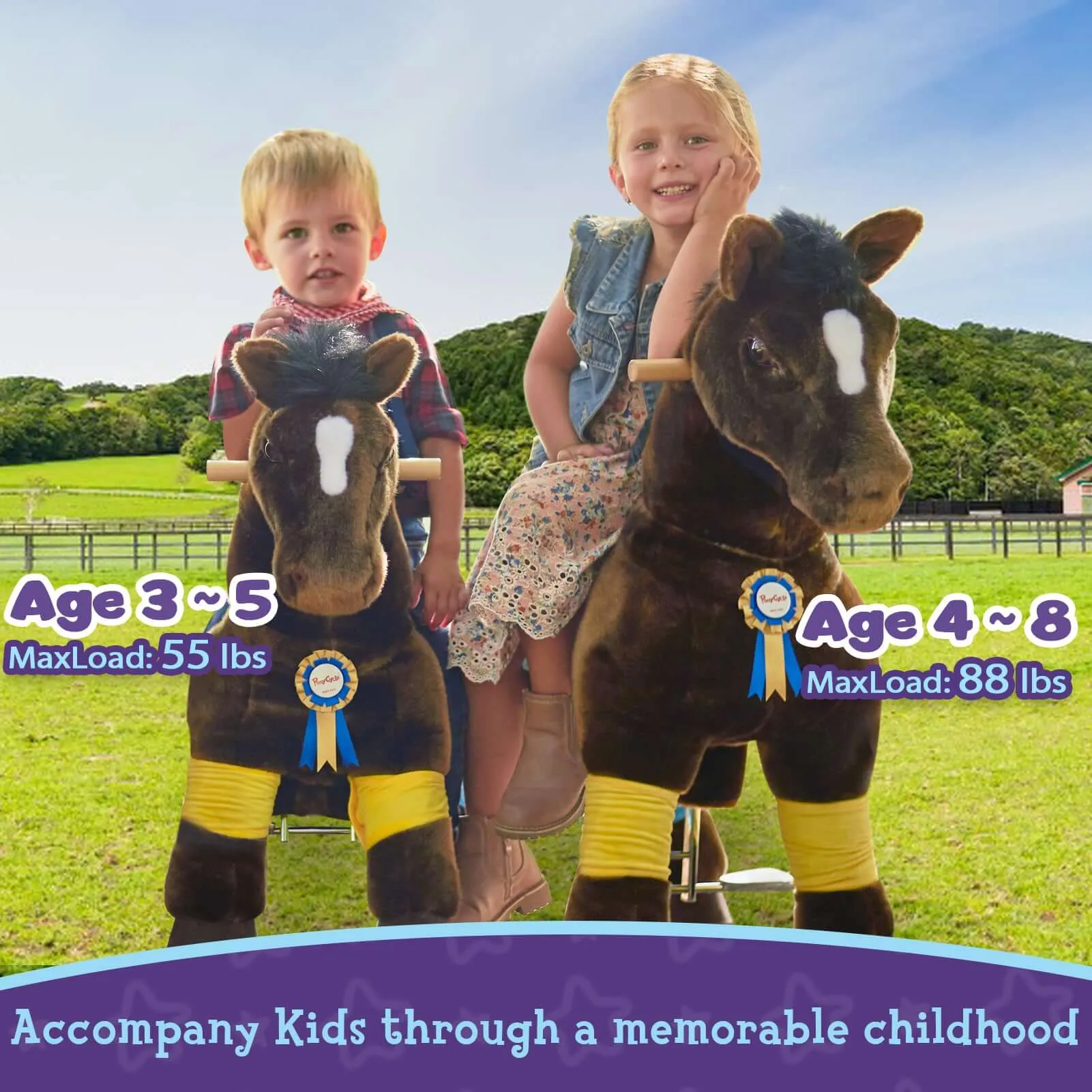 Model K Chocolate Ride On Horse For Age 4-8 (accessories Included)