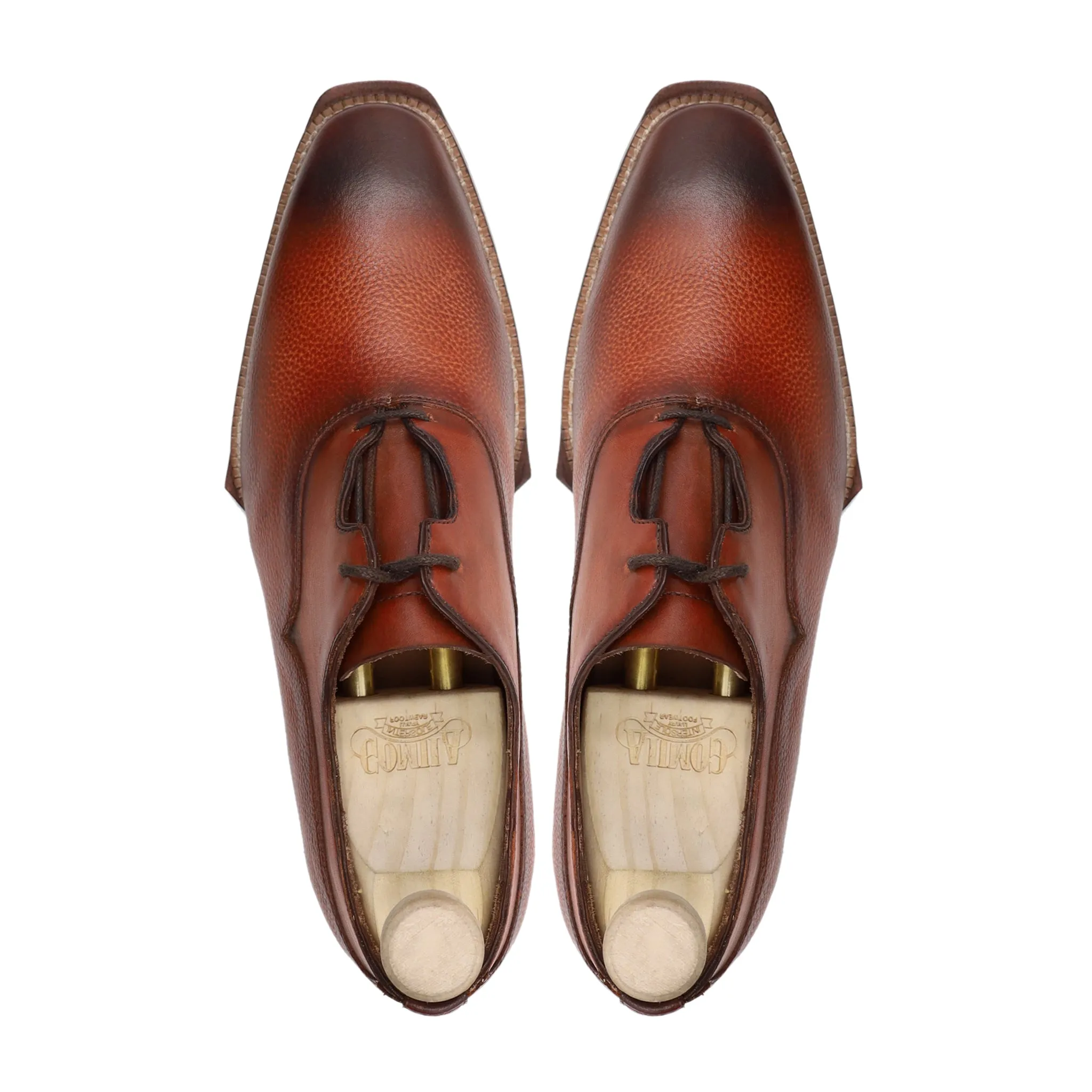 Pizarro - Men's Burnish Tan Pebble Grain Leather Oxford Shoe