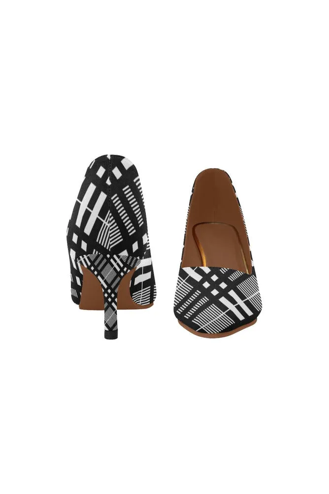 Plaid Planner Women's Pointed Toe Low Heel Pumps