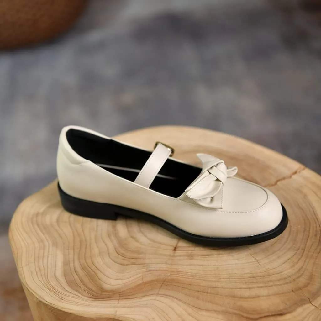 Women's Mary Jane Oxford Shoes Flats Leather Classic Round Toe Tie Girls Oxfords Brogues Dress Shoe