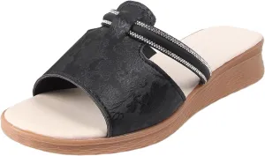 Women's Soft Wedge Soled Sandal Summer Simple Dark Print Fish Mouth Slope Heel Large Size Arch Sandals Women Shower