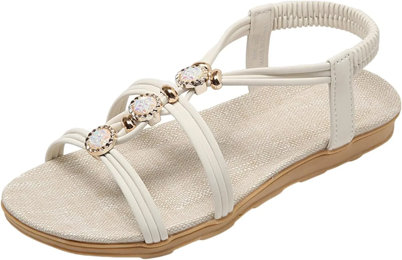 Yoga Mat Comfortable Flat Sandal for Women Elastic Slip on Comfort Casual Shoes Slingback Flats for Women