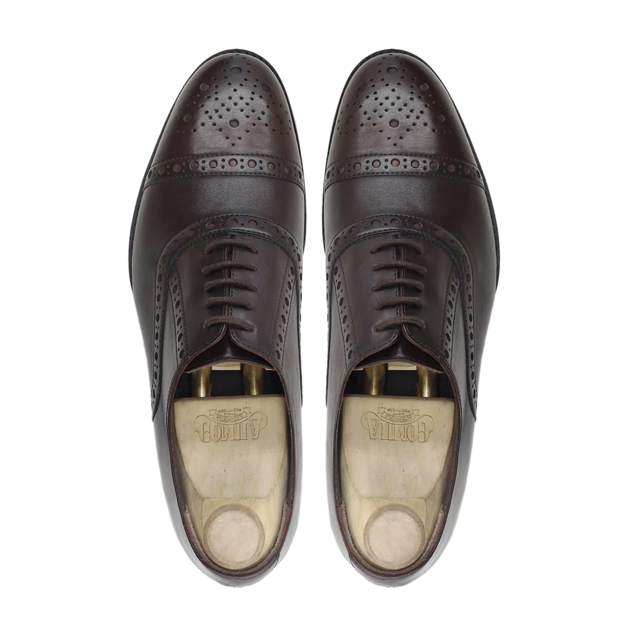 Yuya - Men's Dark Brown Calf Leather Oxford Shoe